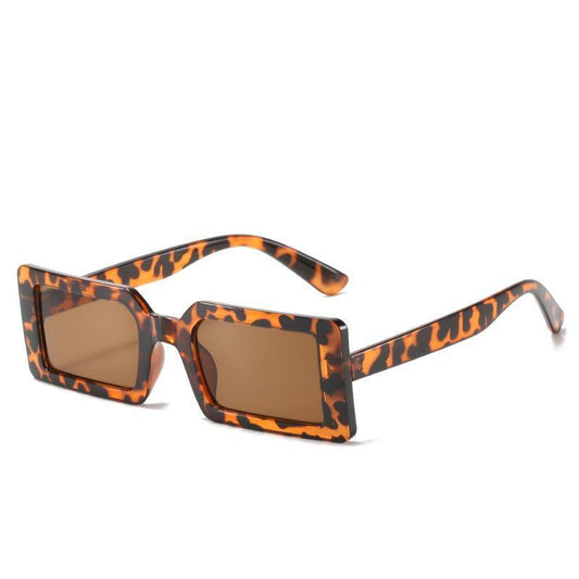Sunglasses women rectangular trend 2024 summer retro leopard