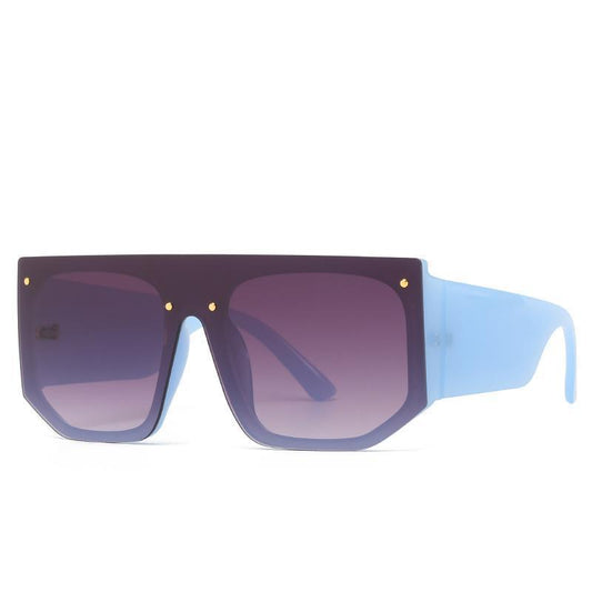 Sunglasses unisex wide frames elastic material In blue color