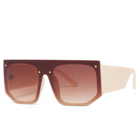 Sunglasses unisex wide frames elastic material in pink and brown