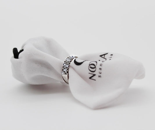 Sterling silver ring med slät zircon strass stenar förlovning vigsel