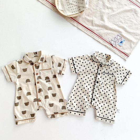 Cute short dress/pajamas in thin material with teddy bears or dots