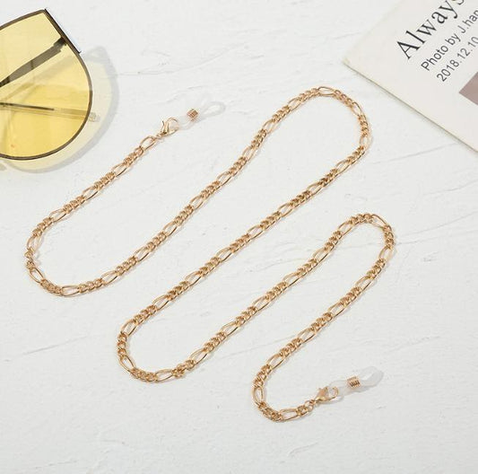 Tjock kedja till solglasögon Retro Vintage guld glasögon