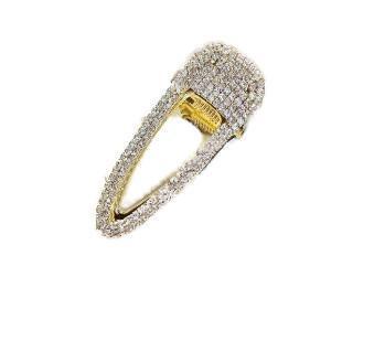 Trendy hair clip covered with glittering rhinestones