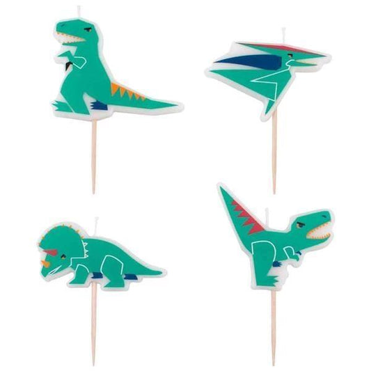 Cake candles birthday dinosaurs t-rex triceratops Stegosaurus 6-pack