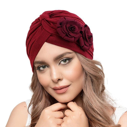 Turban with beautiful flowers roses in several colors hijab