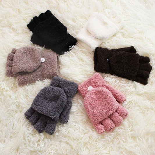 Unika tum och torgvantar i ett i mjukt material fleece 2 i 1