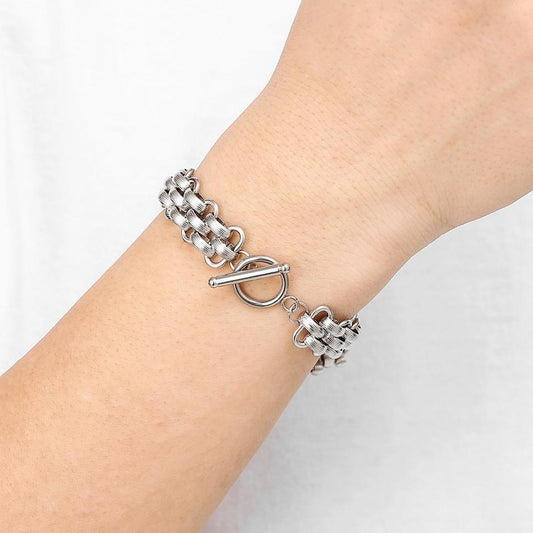 Unique clasp chain bracelet for men stainless steel