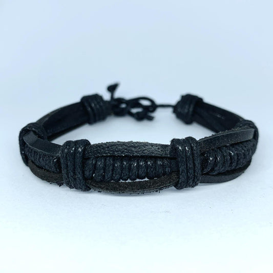 Unikt handgjort armband för män i brunt & svart läder