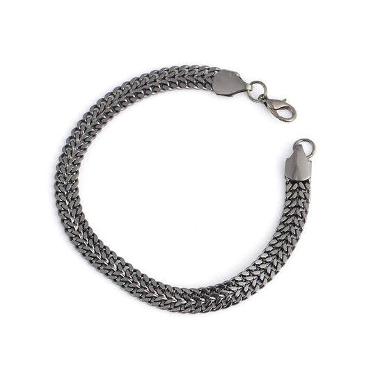 Unique luxury bracelet in silver, gold & black punk