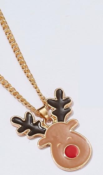 Beautiful funny necklace pure Christmas Rudolph with the red cloud