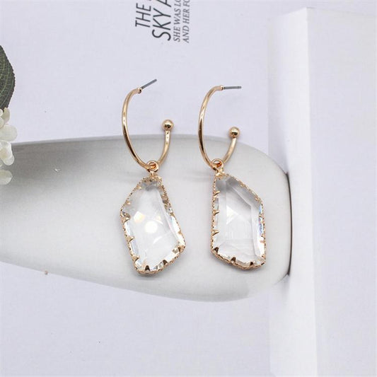Beautiful transparent 18k gold plated earrings in crystal gift