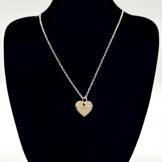 Heart with diamond engraved name date message image