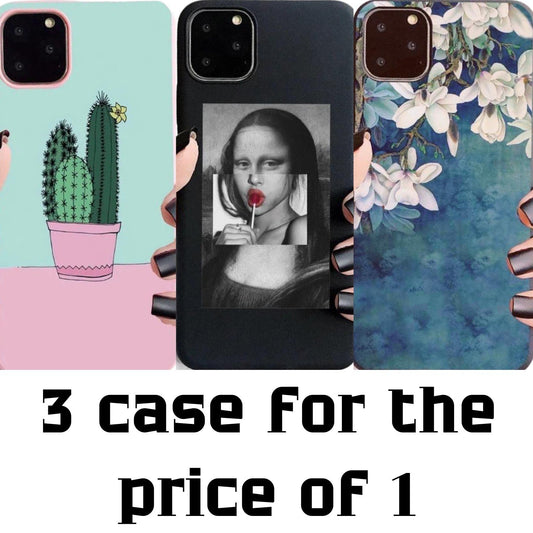 iPhone 12 & 12 Pro 3-PACK case cactus mona-lisa flowers