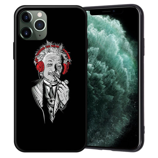 iPhone 12, 12 Pro & Max case Einstein smoking pipe headphones