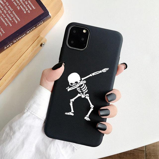 iPhone 12, 12 Pro & Max case black skeleton that makes dab