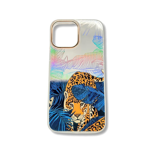 iPhone 12 13 pro max leopard sneaks in the jungle blue