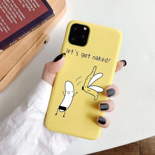 iPhone 12 Pro Max roligt skal m. banan som klär av sig skalet