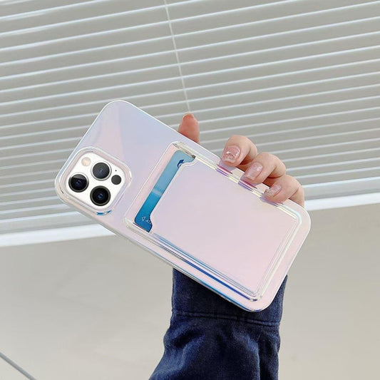 iPhone 12 & 12 pro holografiskt coolt skal med plånbok kort