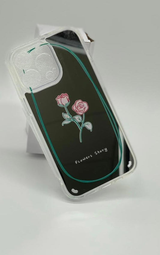 iPhone 13, Pro & Max aurora rose with mirror glass flower