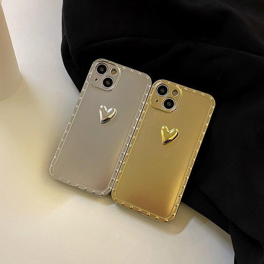 iPhone 13 Pro Max galvaniserat skal i matt metall med 3d hjärta