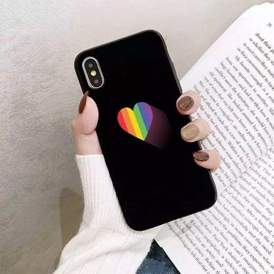 iPhone 13, Pro & Max case heart with rainbow colors hbtqi