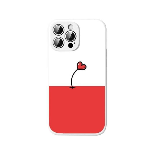 iPhone 13, Pro & Max case flower with heart growing red white