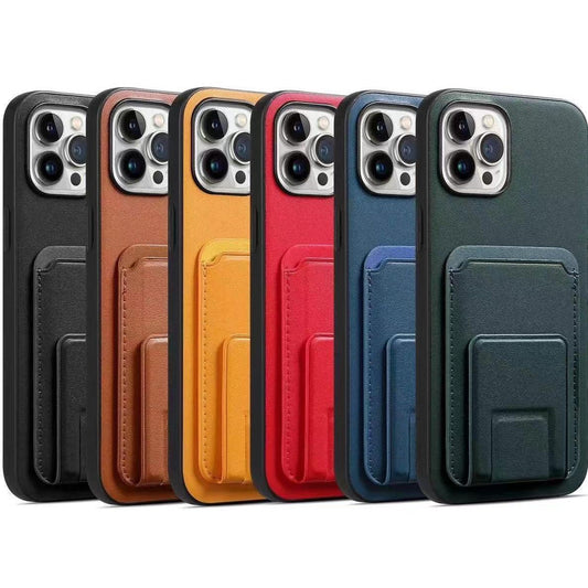 'iPhone 14 Pro Max' case with strong magnetic card holder with stand function