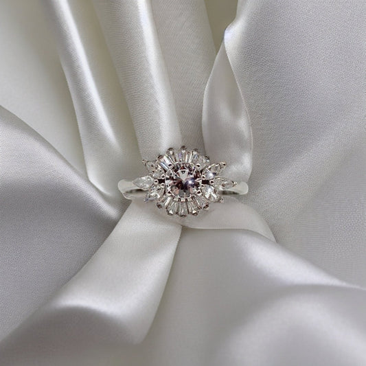 Äkta Sterling silver ring stor sten perfekt för förlovning & julklapp