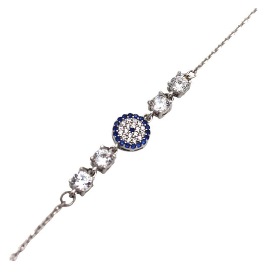 Äkta sterling silver armband med zirconia stenar nazar