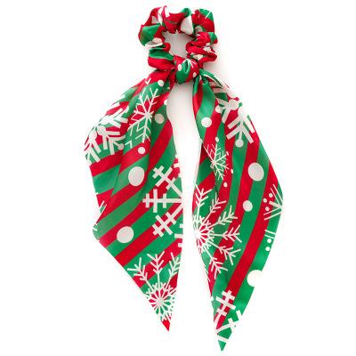 Christmas Scrunchie Bow Snowflake Santa Claus Snowman Christmas Tree