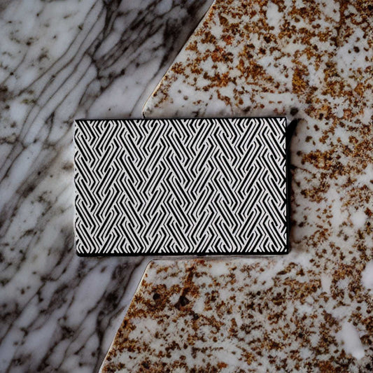 Black Laser Engraved Aluminum Credit Card Case: Stylish and Secure Wallet