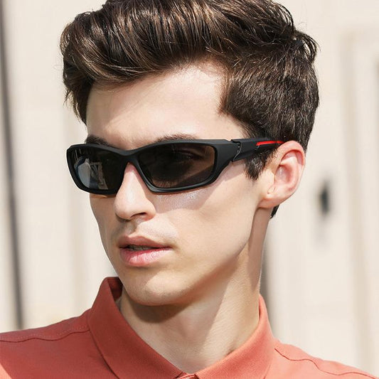 Polarized sunglasses for sports & outdoor black with red detail