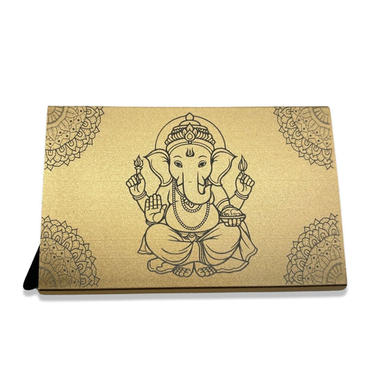 Ganesha Indian Hindu Gold Credit Card Holder - Durable Card Wallet with Anti Skim