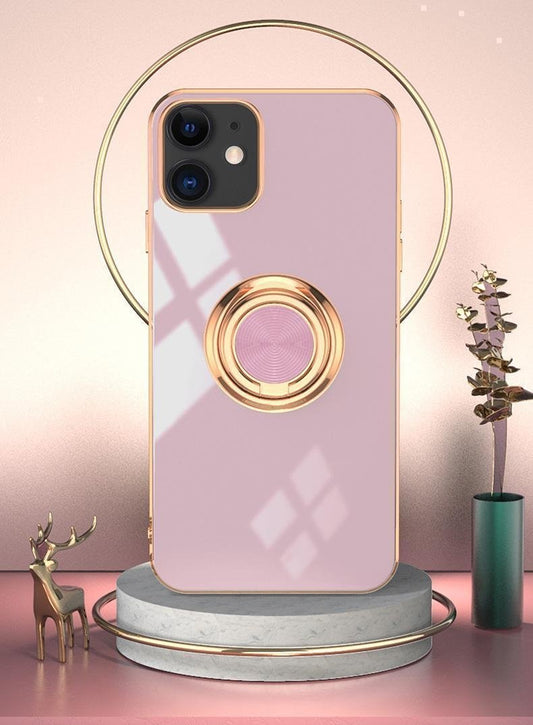 Luxurious Stylish cover ÔiPhone 14 ProÔ with ring stand function Gold
