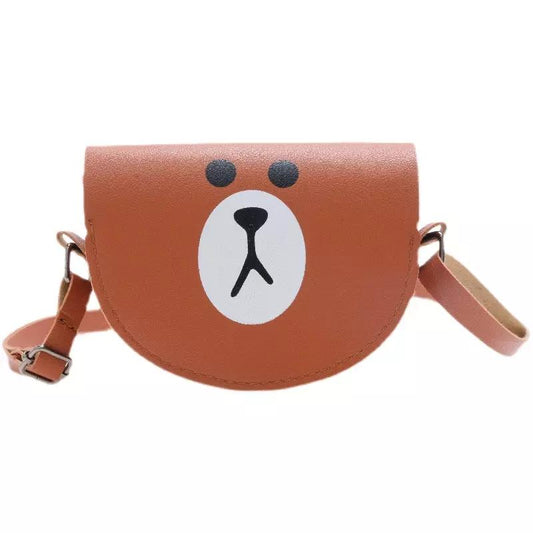 Cute bag for children with shoulder strap brown bear
