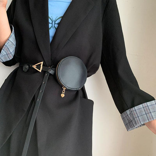 Belt in vegan leather with small bag perfect for money festival