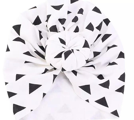 Cute turban with donut stretch material 0-3 years baby child white black