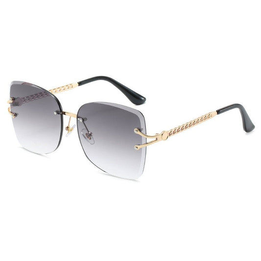 Sunglasses with beautiful frames in gold brown gray UV400 - Grey