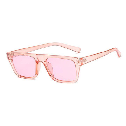 Pink classic square sunglasses in retro style uv400