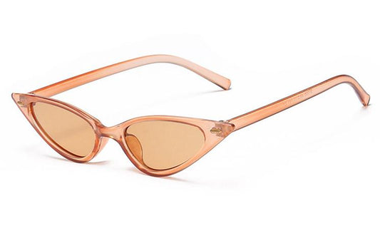 Narrow pointed cat eye sunglasses triangle beige