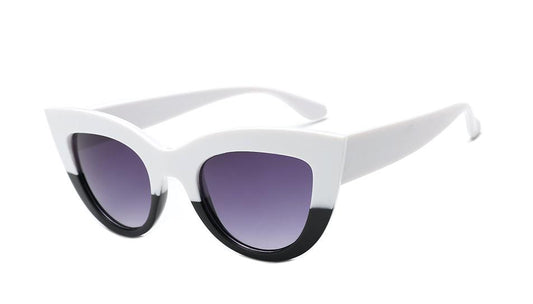 Unique black and white cat-eye sunglasses uv400
