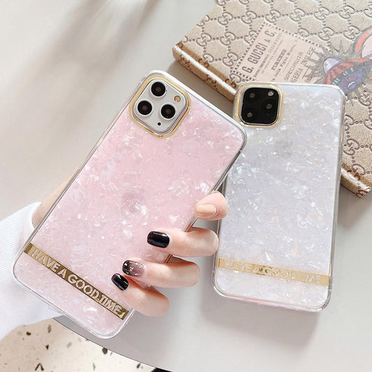 iPhone11 Pro mother-of-pearl+gold "Have a good time"