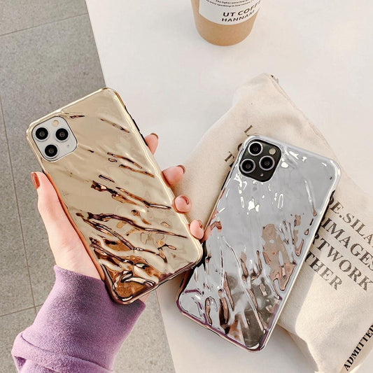 Unique Metal Mobile Covers for iPhone11 Silver and Gold