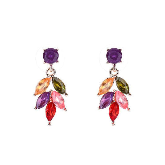 Rose gold plated earrings with colored stones Monalisa collection