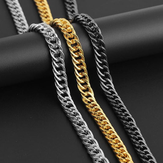 Chain in brushed gold for men hip hop luxury bracelet necklace
