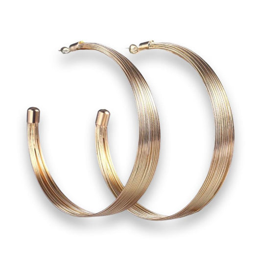 Earrings with gold plating large hoops wide