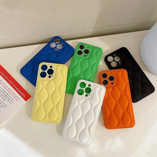 iPhone 13 padded case in trendy colors embroidered patterns