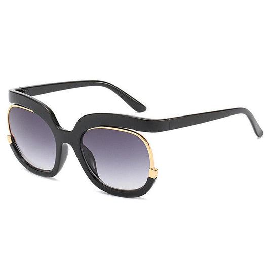 Unique 2021 Fashion Oversized Women's Sunglasses UV400 Black