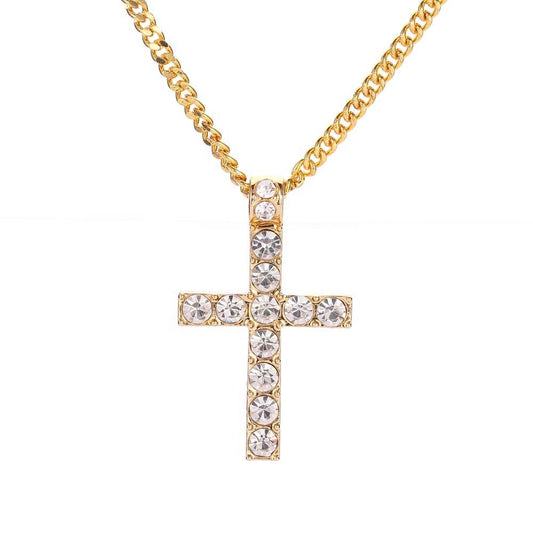 Elegant Christian cross with gold plating for men