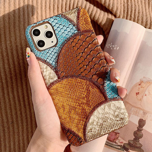 Case for iPhone11 Pro Max with vegan snakeskin